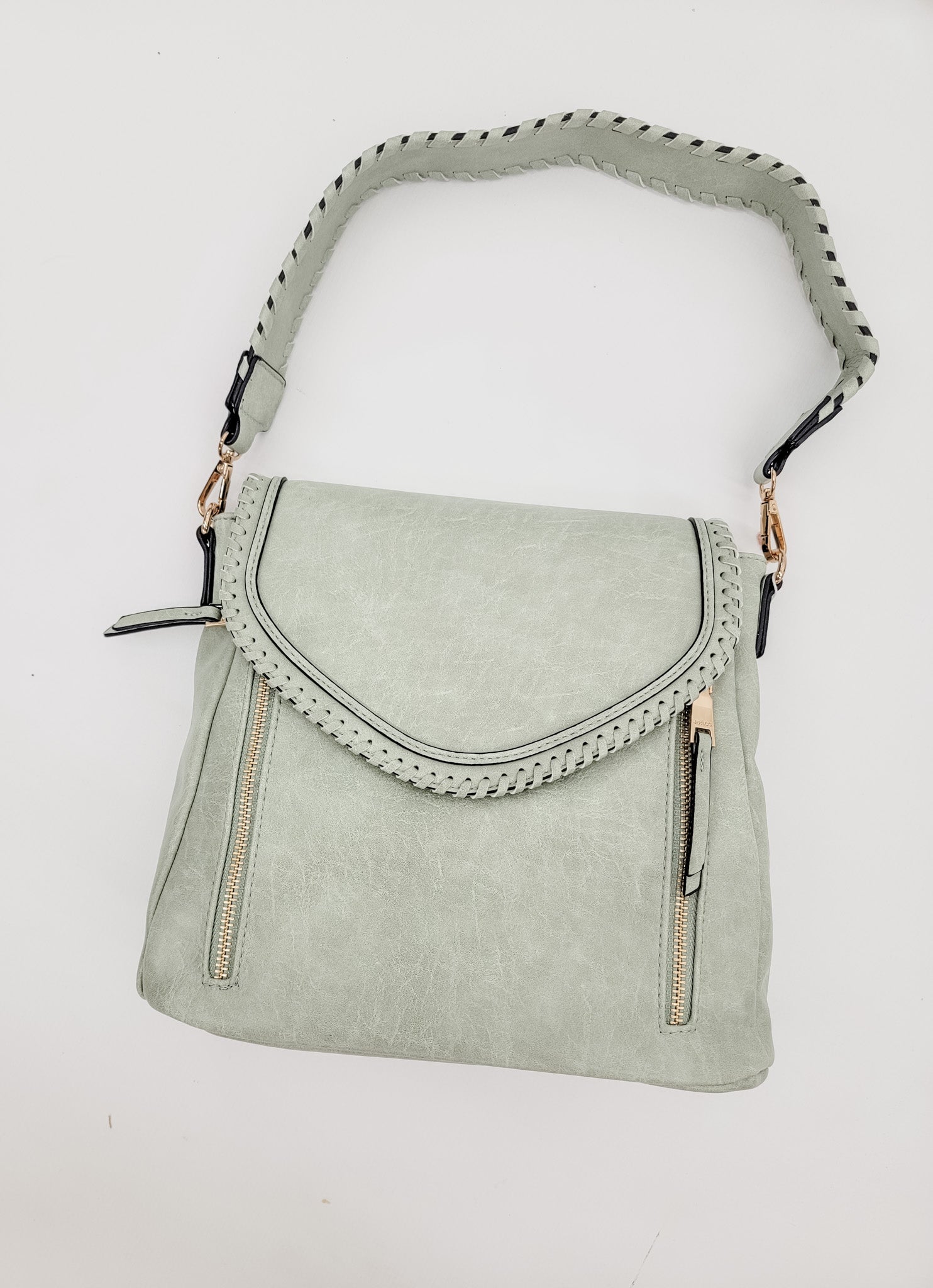 Lorelei Whipstitch Crossbody Light Grey