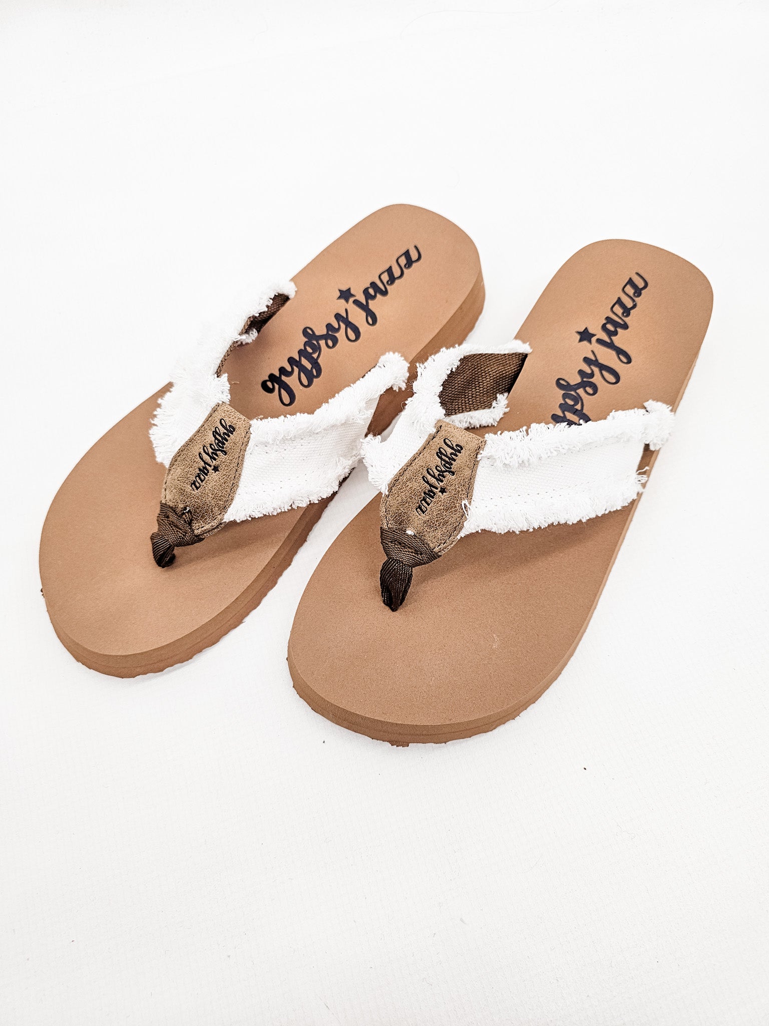 Gypsy Jazz White Encore Sandal Flip Flop Italics Boutique