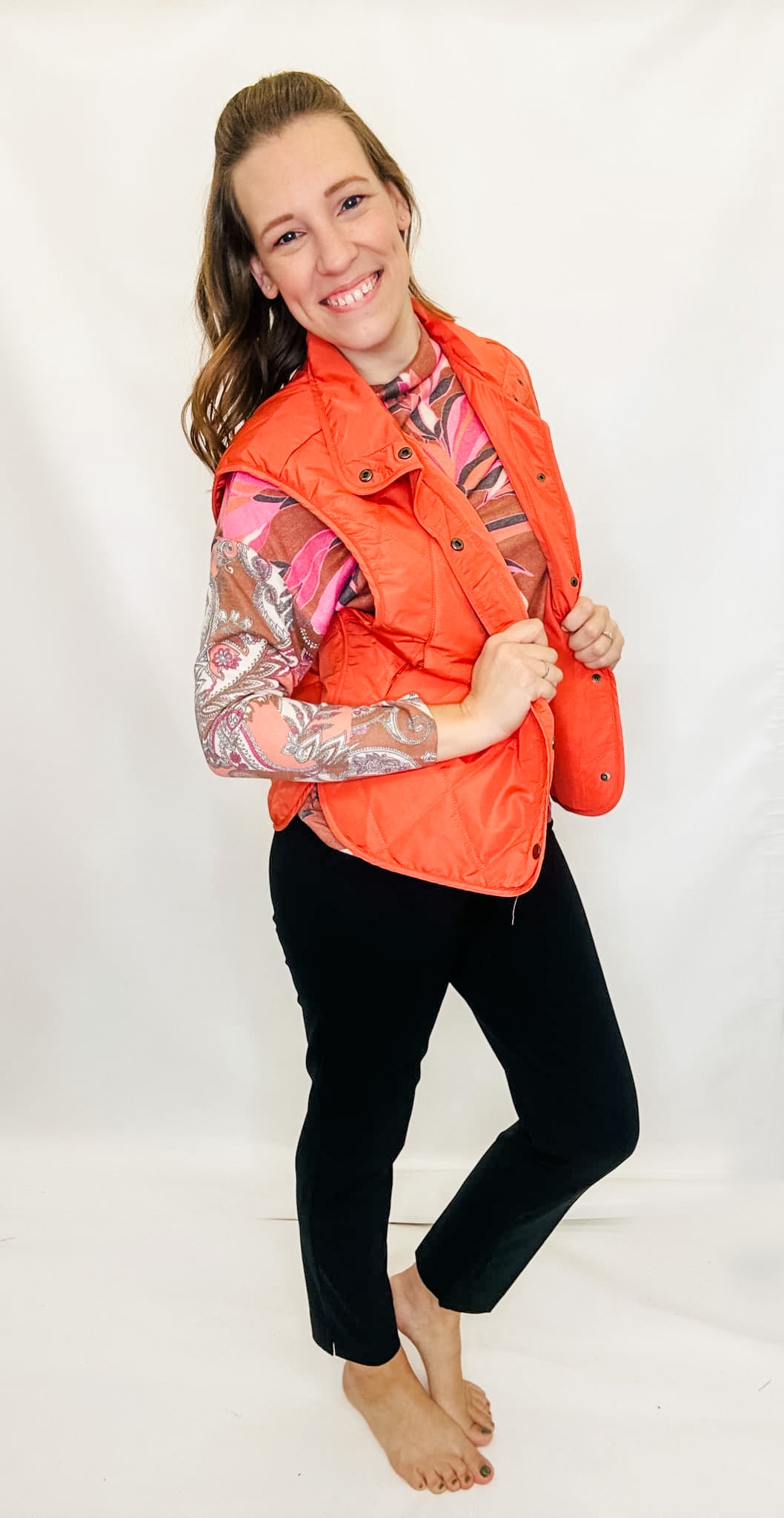 Lightweight, Puffer Vests with Snaps - Variety