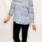 Multiples Cornflower Blue Stripe 3/4 Sleeve Top