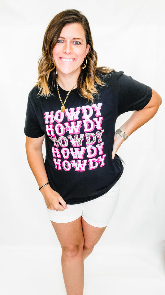 Howdy Howdy Black Graphic Tee