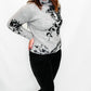 Tribal Oyster Gray & Floral Sweater