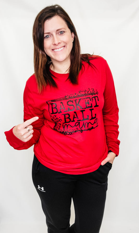 Basketball Mama, Red Long Sleeve