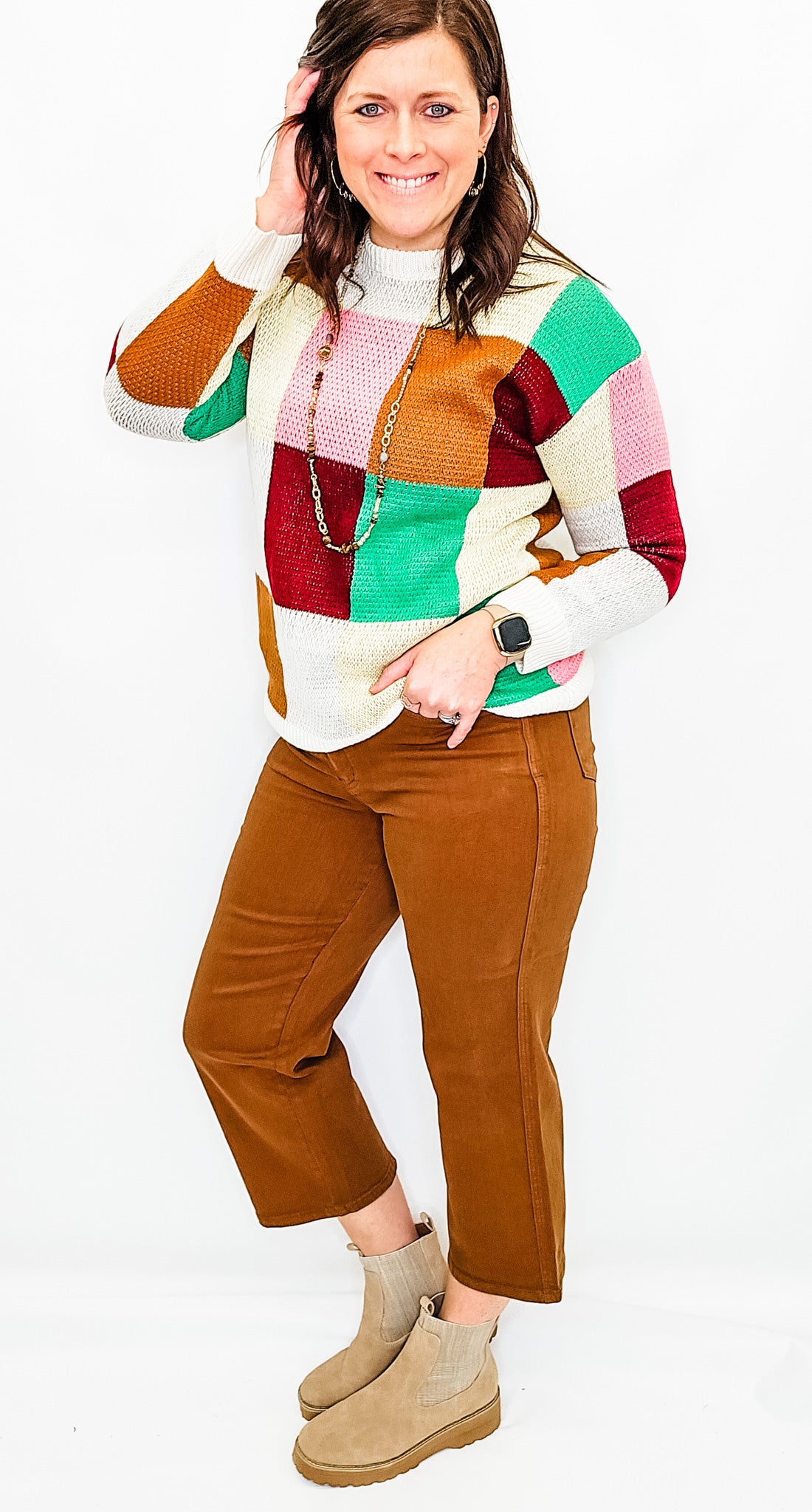 Bright Squares, Color Block Sweater