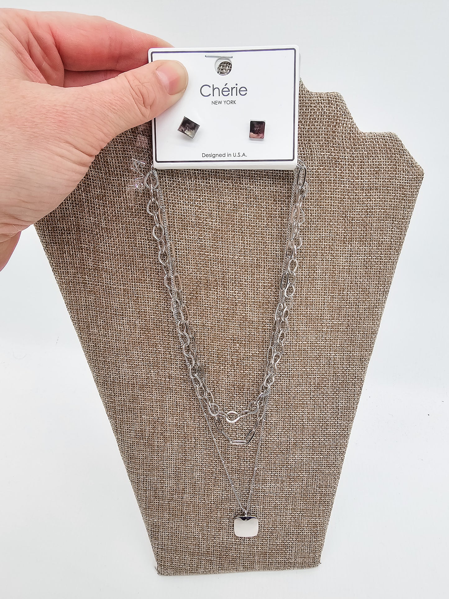 Silver, Multi-Chain Necklace Sets