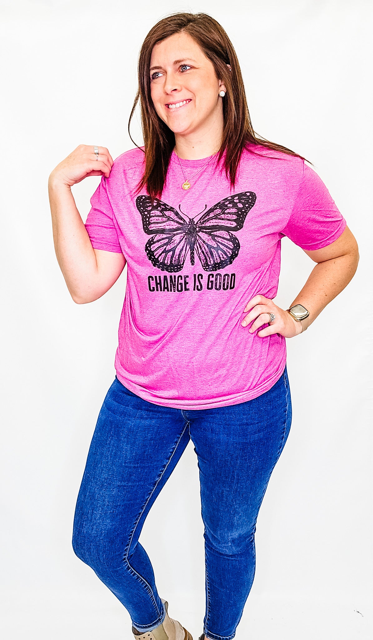 Change is Good Heather Pink Graphic Tee