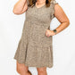 Khaki Animal Print V-Neck Dress