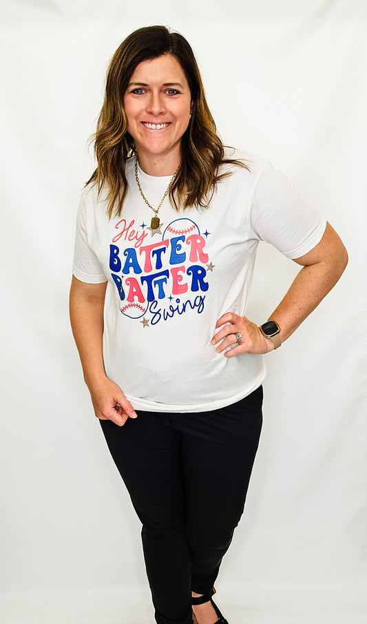 Hey Batter Batter Swing Cream Graphic Tee