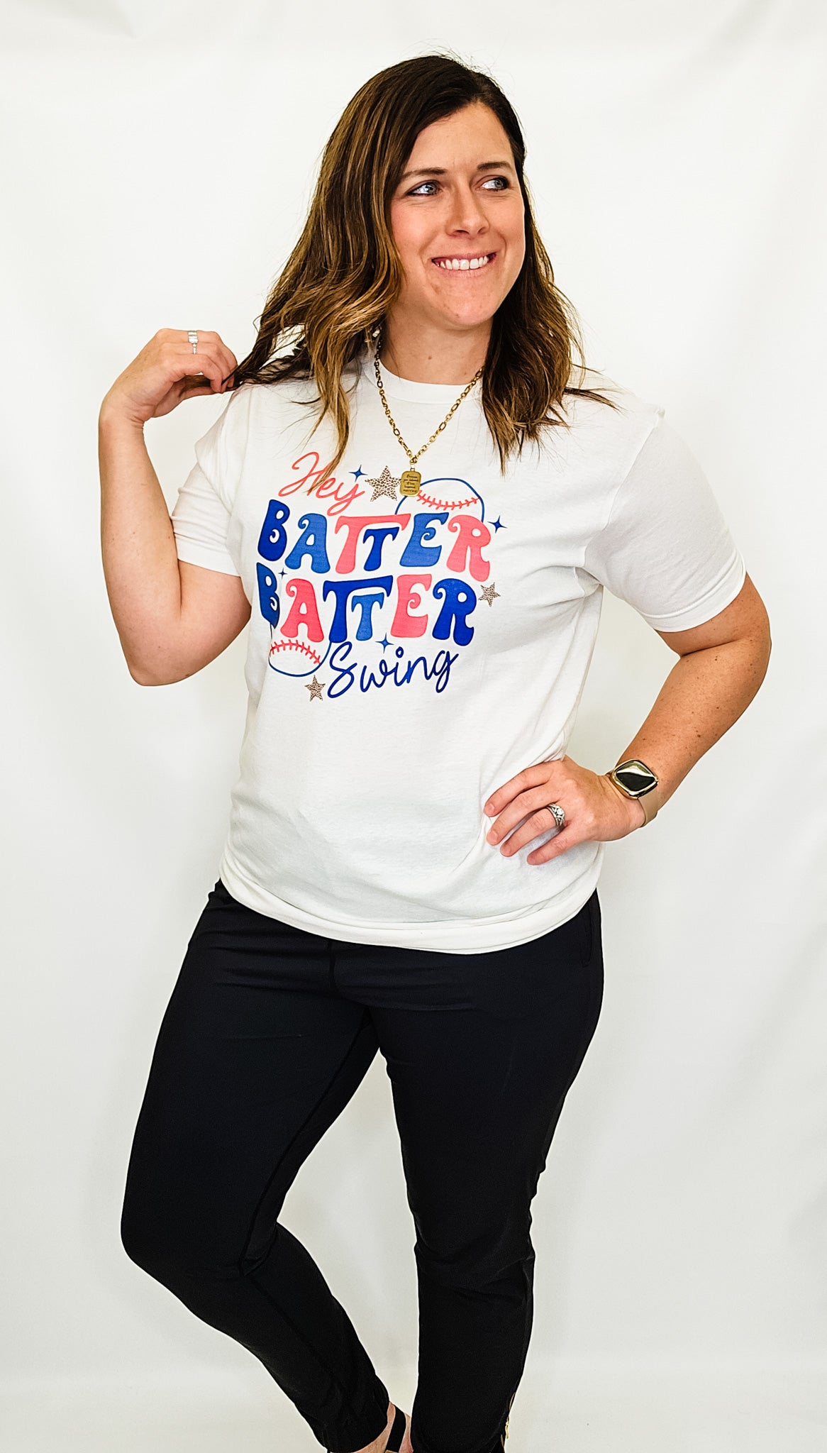 Hey Batter Batter Swing Cream Graphic Tee