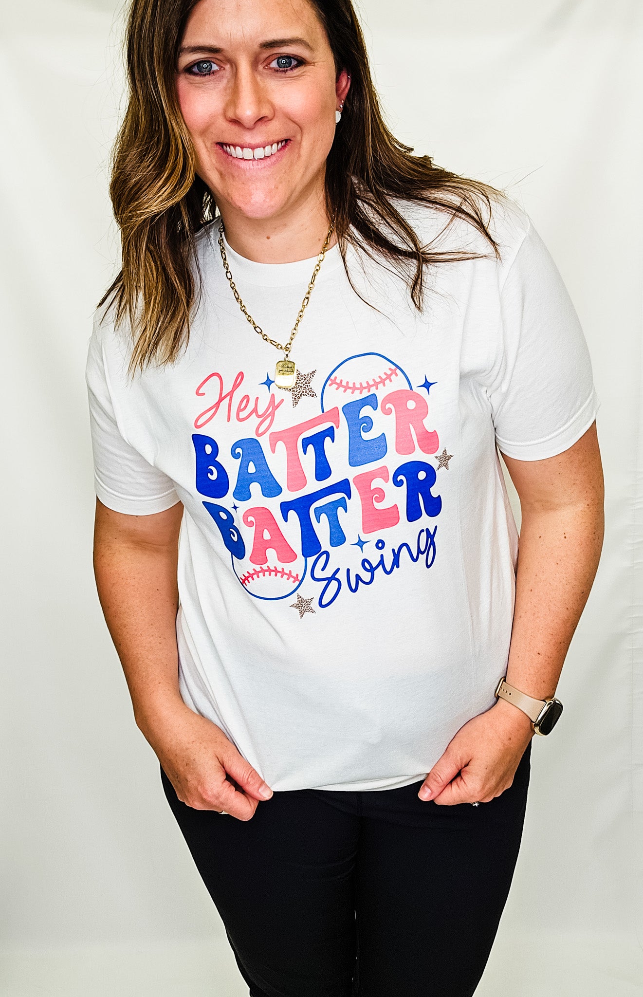 Hey Batter Batter Swing Cream Graphic Tee