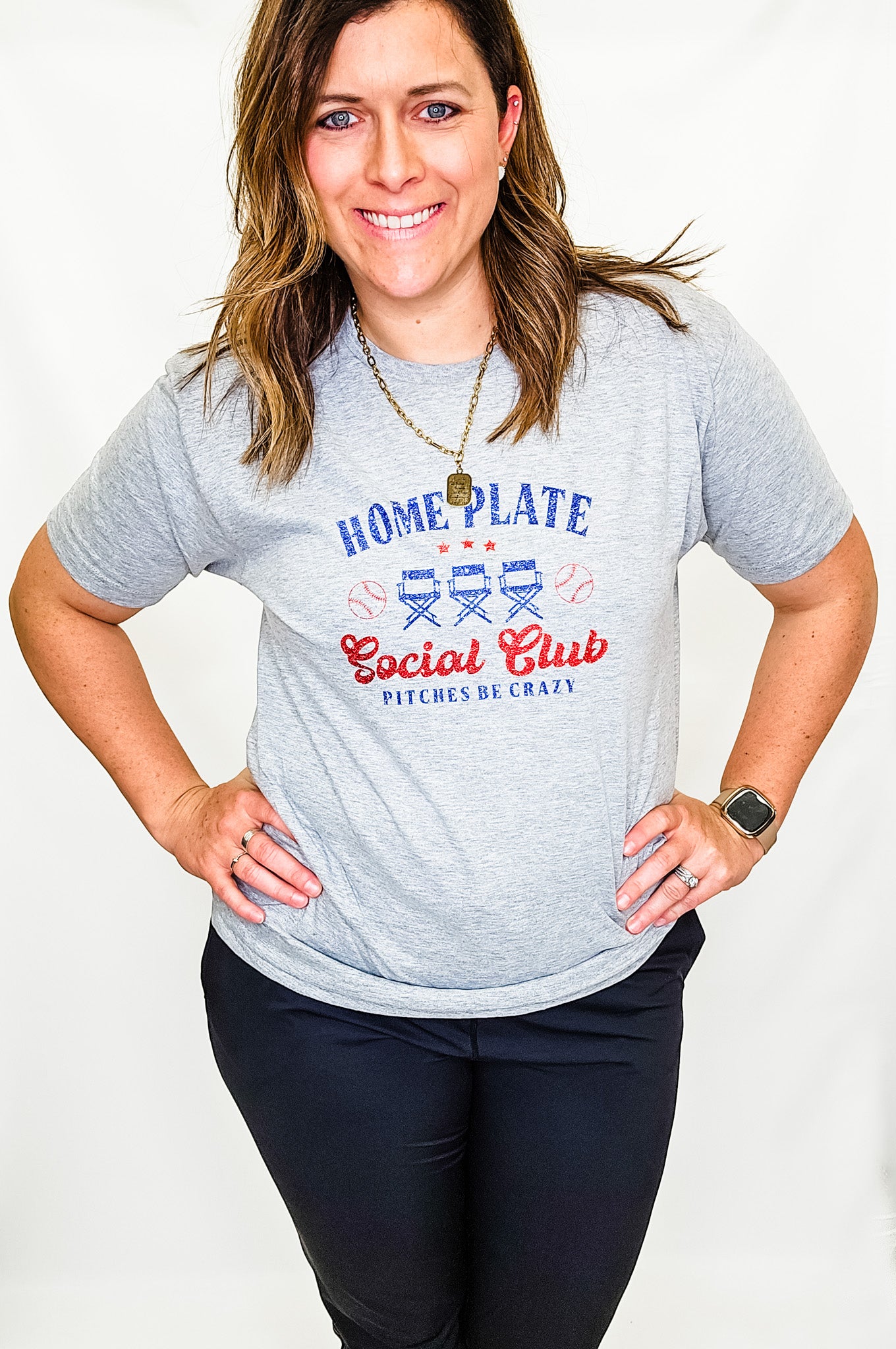 Home Plate Social Club Heather Gray Tee