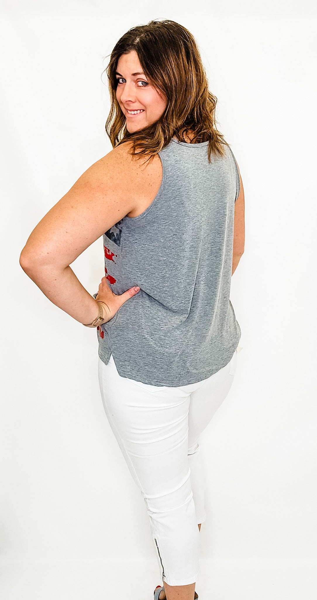 Stars & Stripes Gray Tank Top