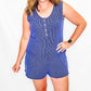 Navy Ribbed Sleeveless Romper