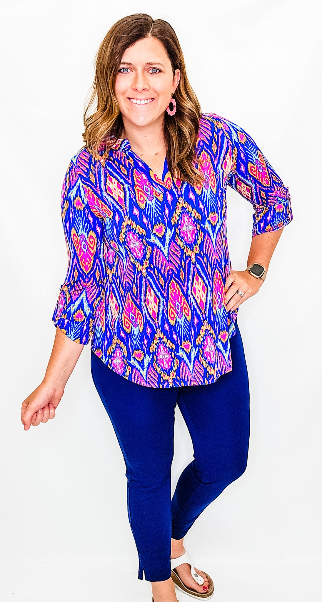 Lizzy Dolman Printed 3/4 Sleeve Top - Variety