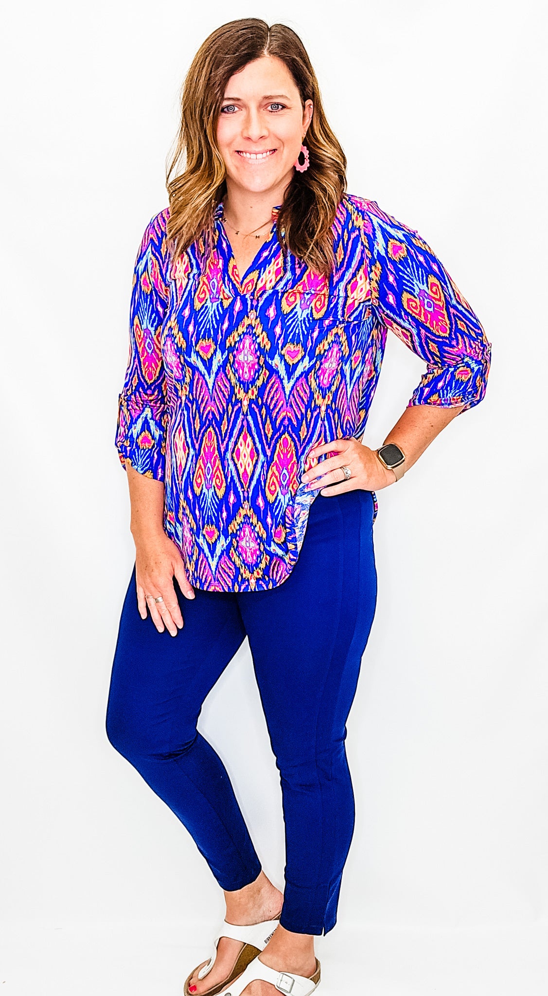 Lizzy Dolman Printed 3/4 Sleeve Top - Variety