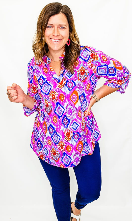 Lizzy Dolman Printed 3/4 Sleeve Top - Variety