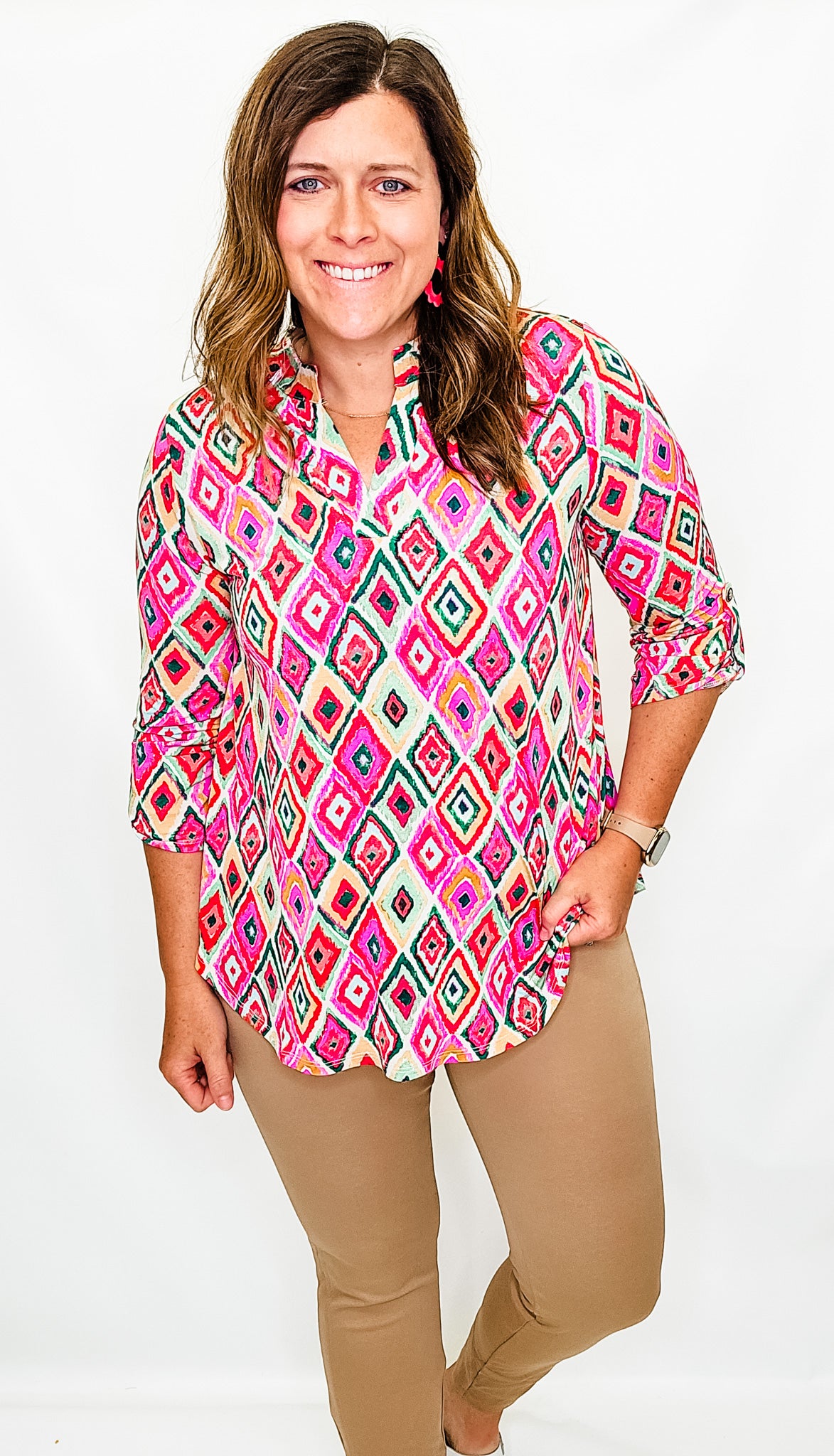 Lizzy Dolman Printed 3/4 Sleeve Top - Variety