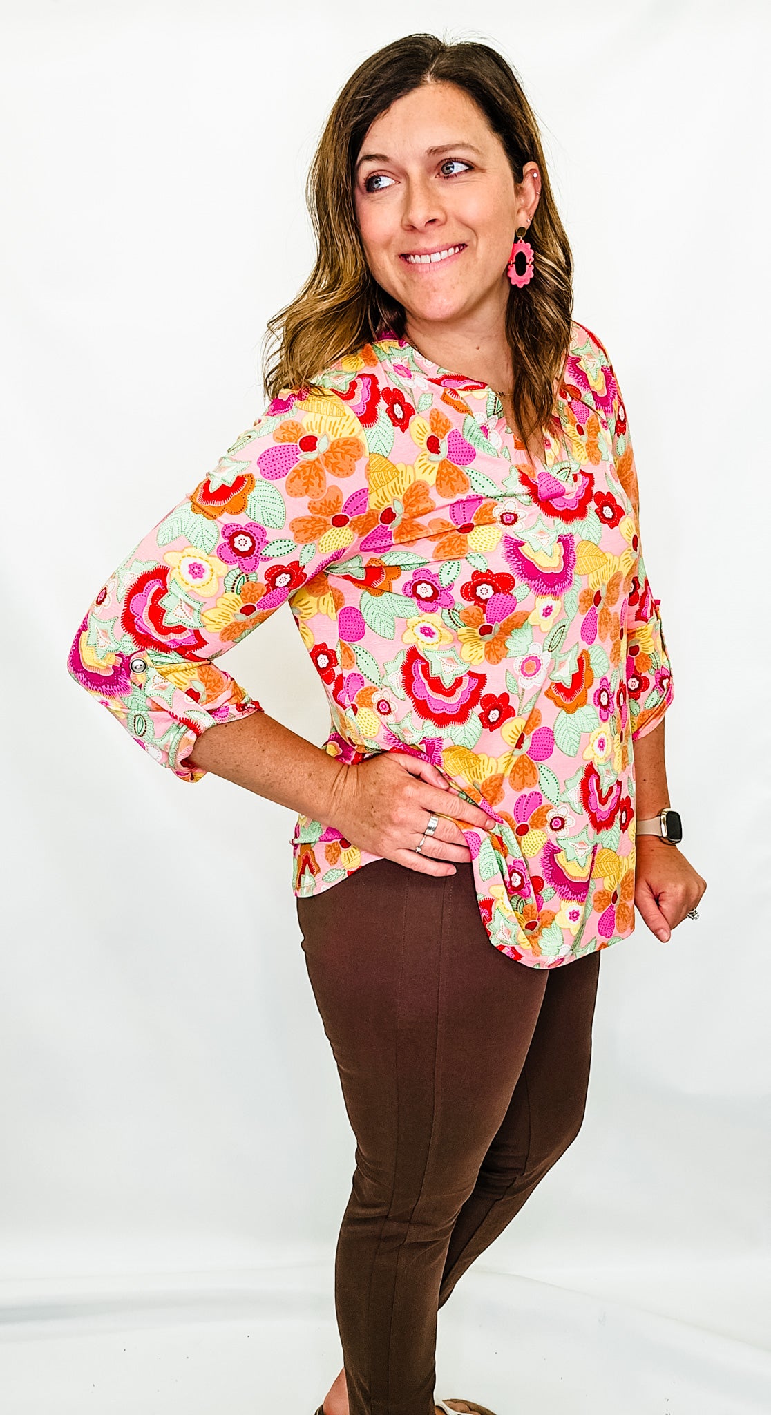 Lizzy Dolman Printed 3/4 Sleeve Top - Variety