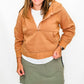 Camel Frech Terry Half Zip Hoodie - Ext Size Only