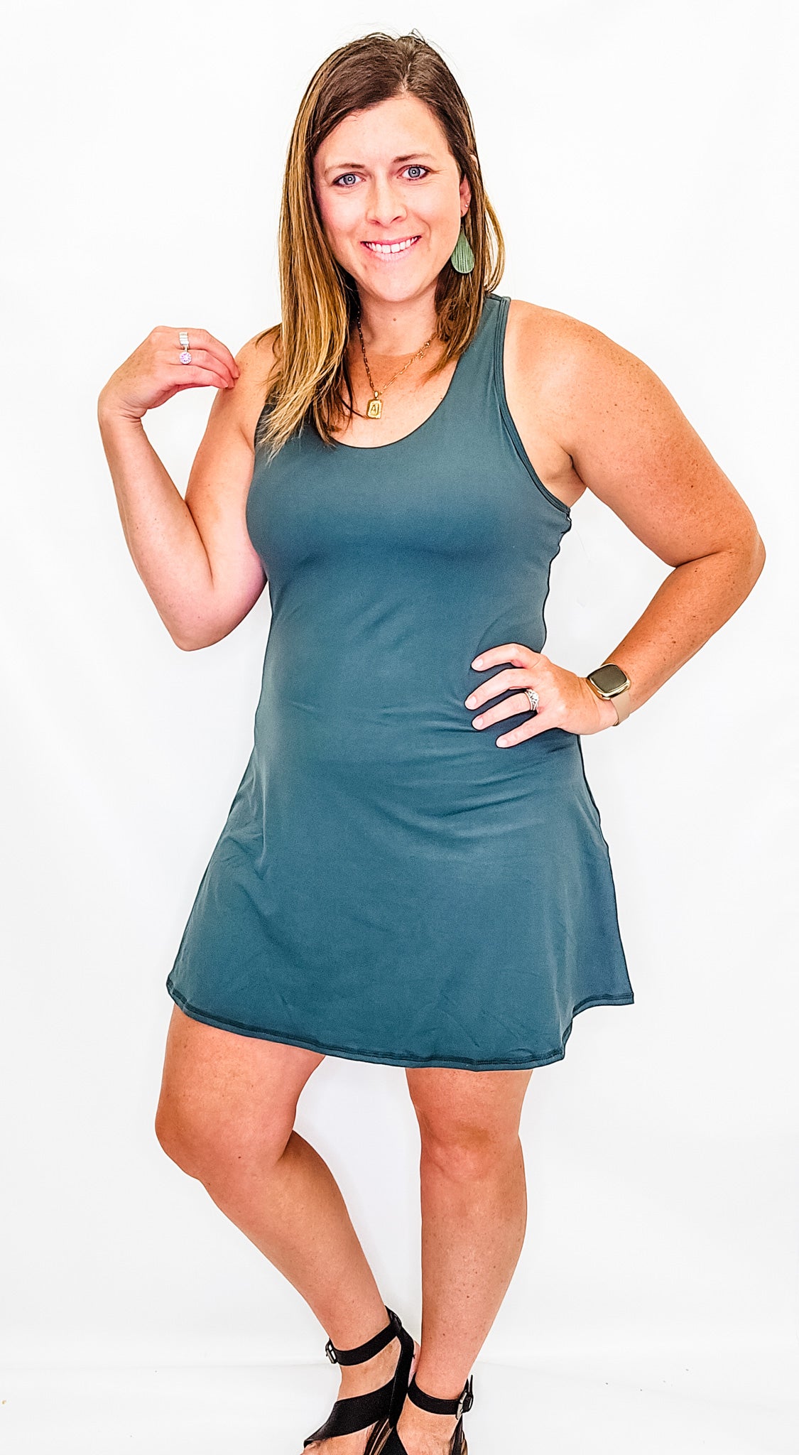 Smoked Spruce Athletic Romper Dress - Ext Size Only