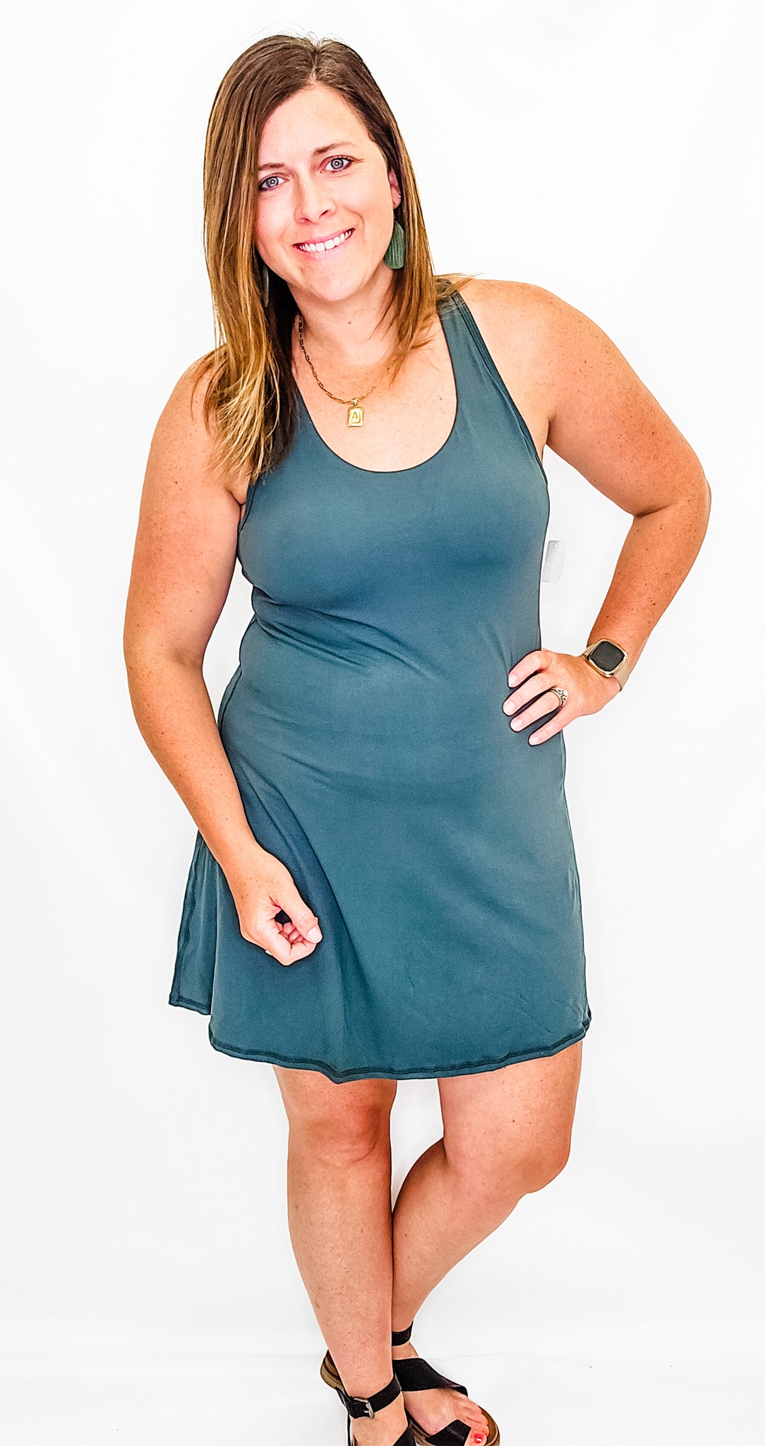 Smoked Spruce Athletic Romper Dress - Ext Size Only