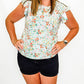 Short Sleeve, Floral Top with Ruffle Sleeves - Variety