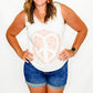 Cream & Pink Floral Peace Sign Heart Tank