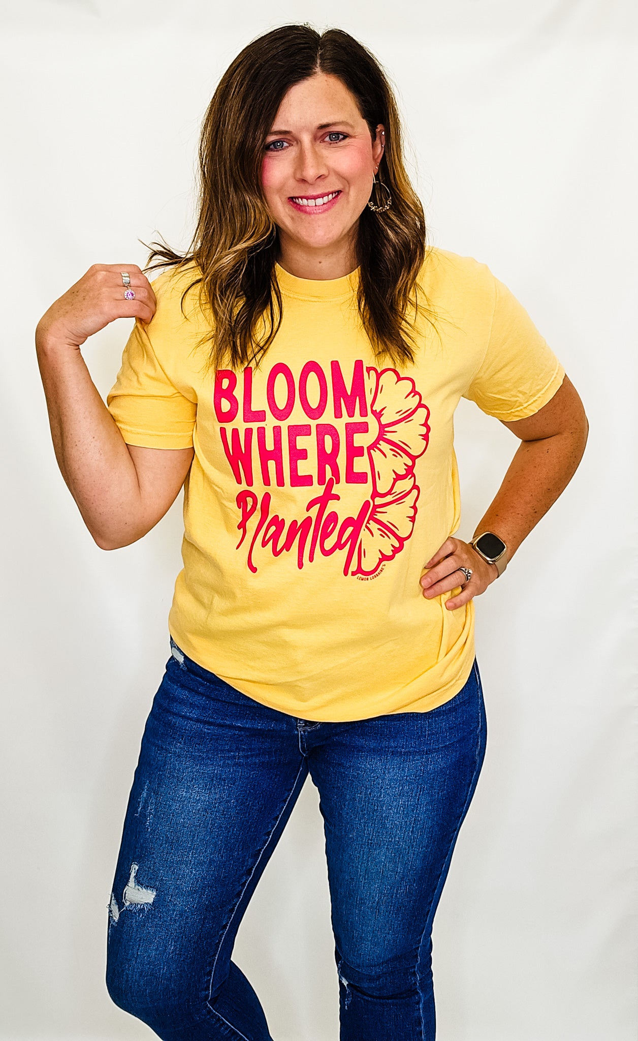 Bloom Where Planted, Yellow Graphic Tee