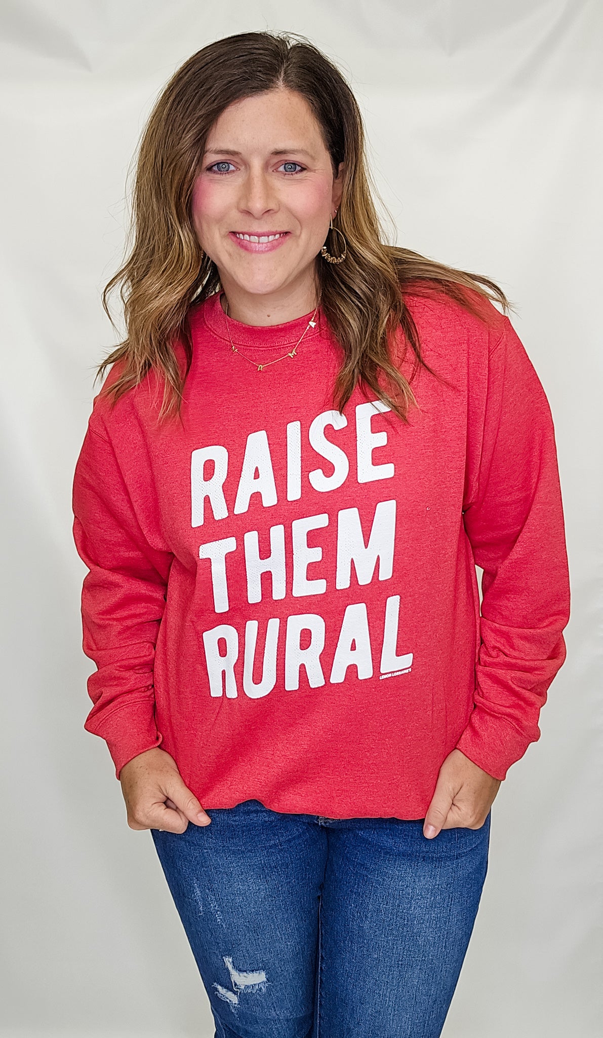 Raise Them Rural Heather Red Sweatshirt