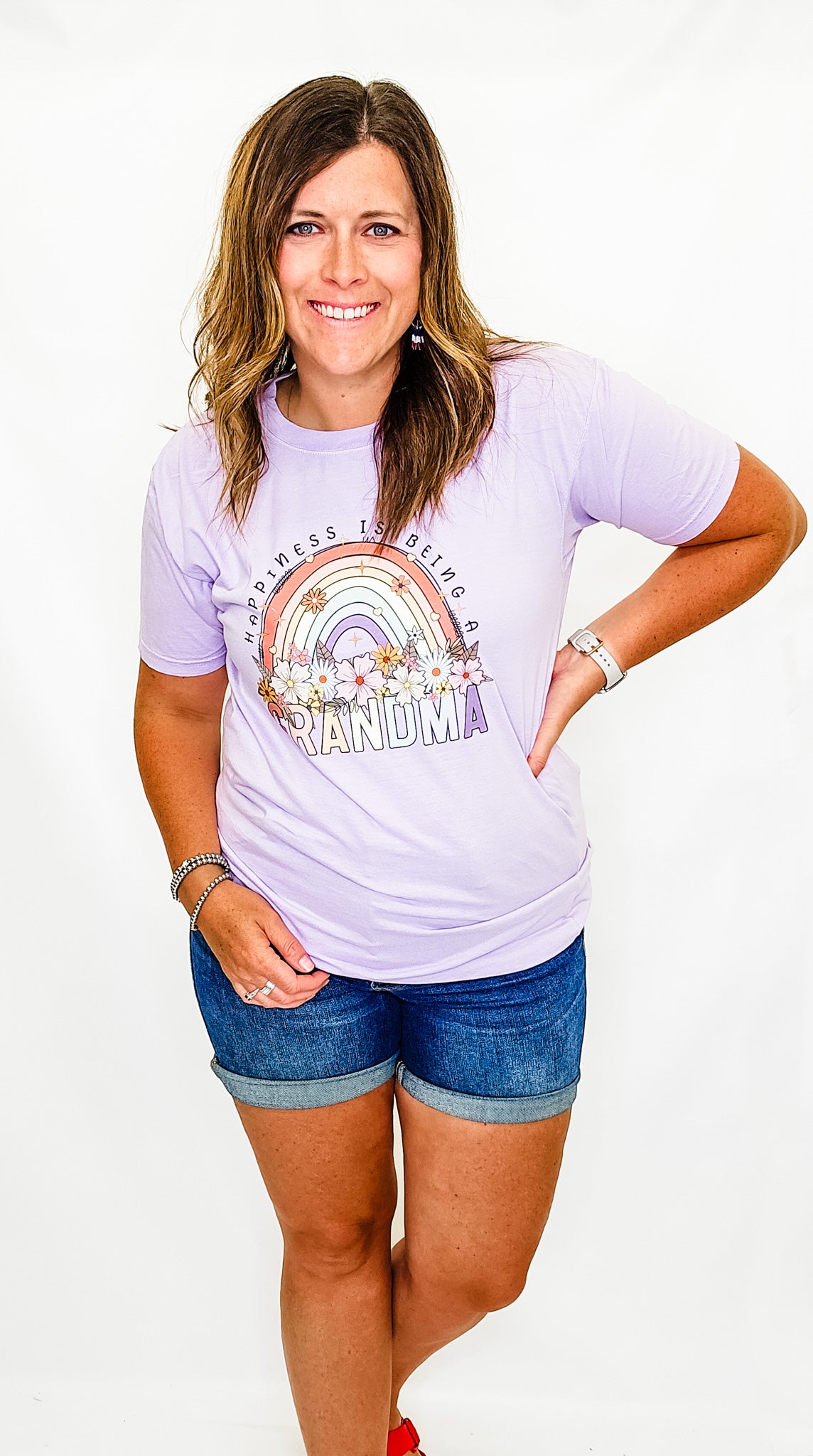 Happiness is Being a Grandma Lilac Graphic Tee