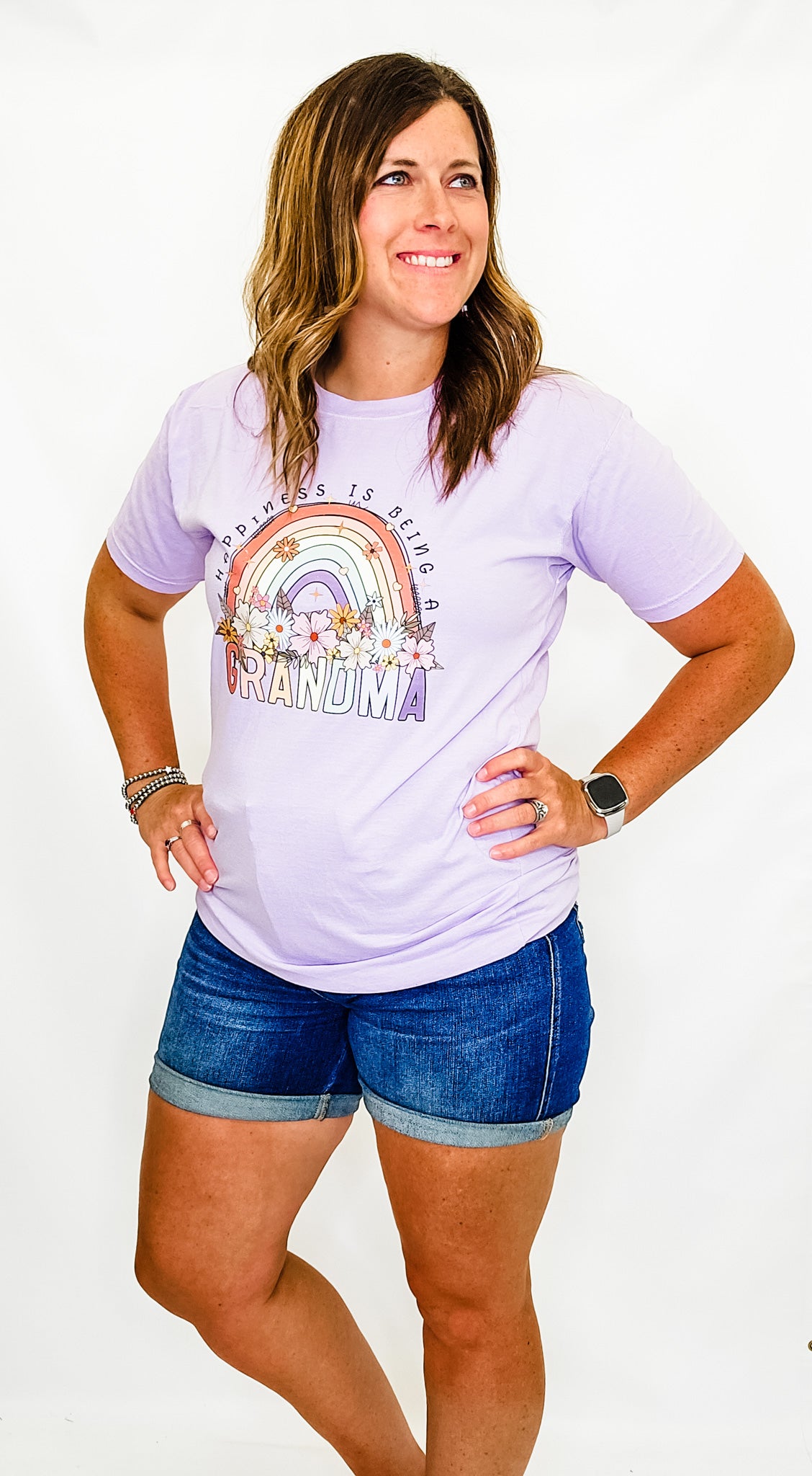 Happiness is Being a Grandma Lilac Graphic Tee