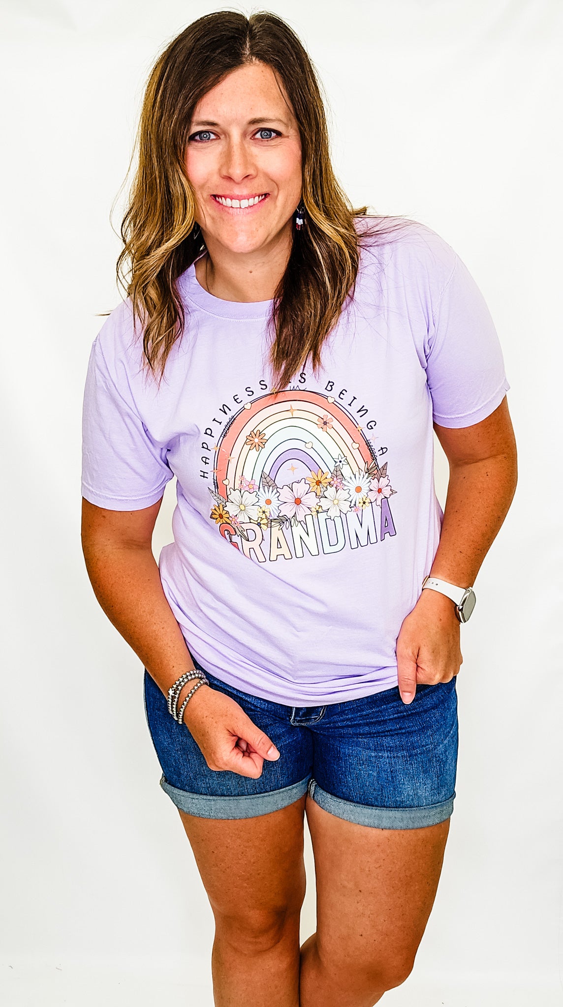 Happiness is Being a Grandma Lilac Graphic Tee