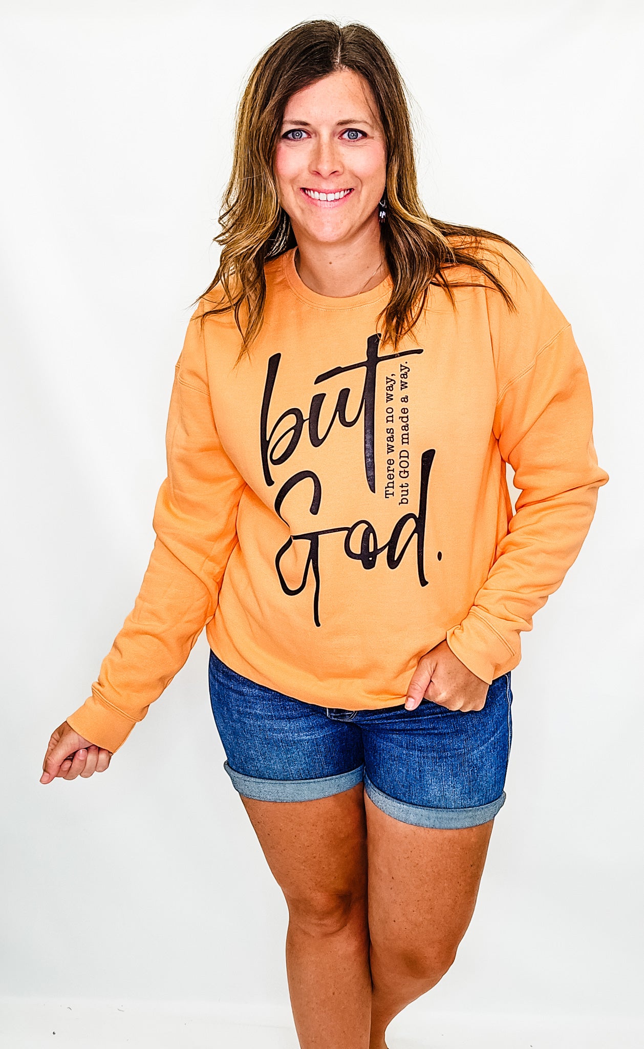 But God Cantaloupe Crew Neck Sweatshirt