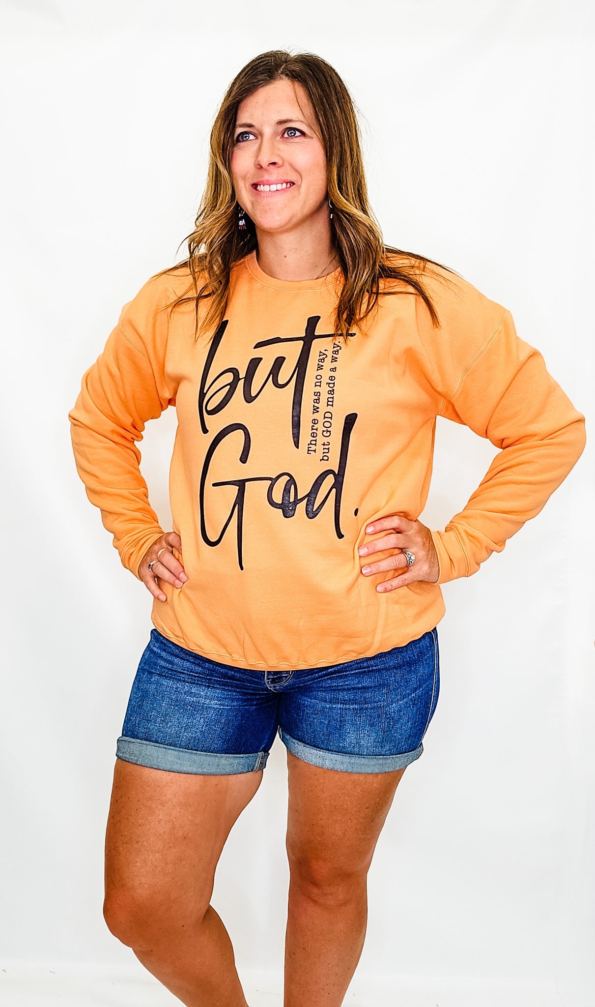 But God Cantaloupe Crew Neck Sweatshirt