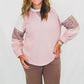 Pink Floral Waffle Knit Long Sleeve