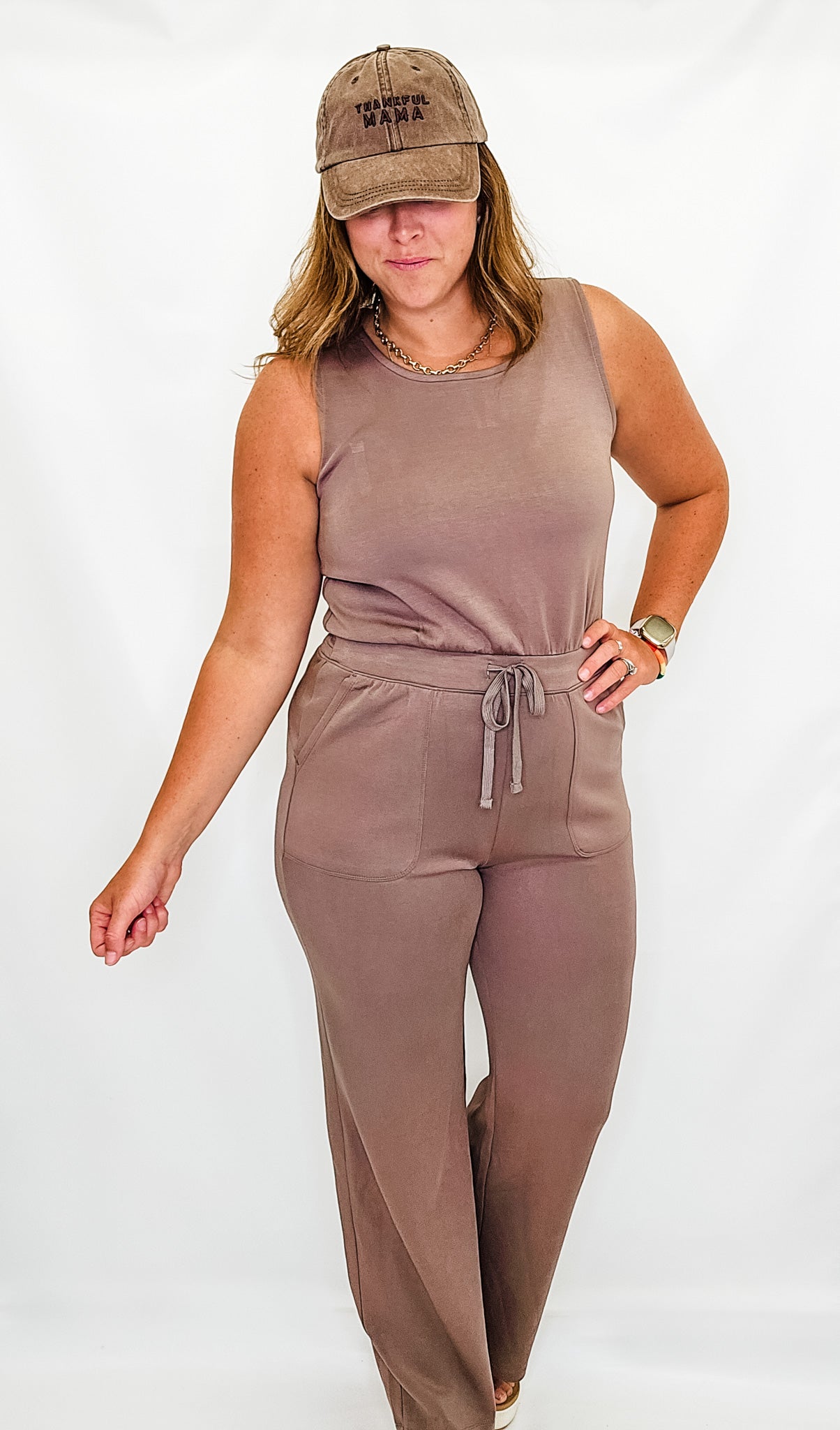 Mocha Sleeveless Jumpsuit