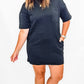 Black Quilted Shift Mini Dress