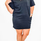 Black Quilted Shift Mini Dress