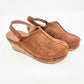 Corkys Tobacco Suede Make Em Blush Mule Wedge