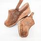 Corkys Tobacco Suede Make Em Blush Mule Wedge