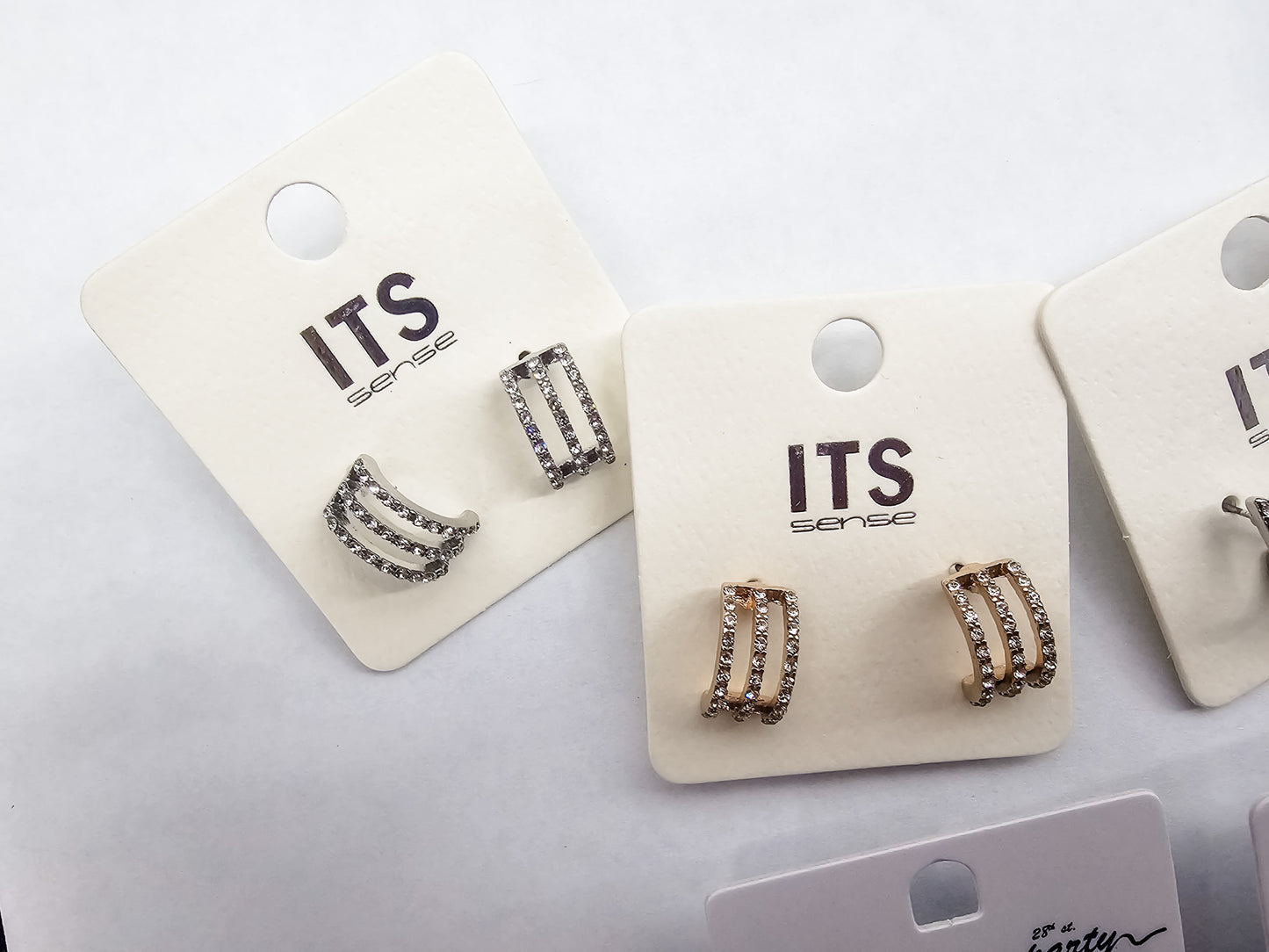 Rhinestone & Gold Studs - Variety