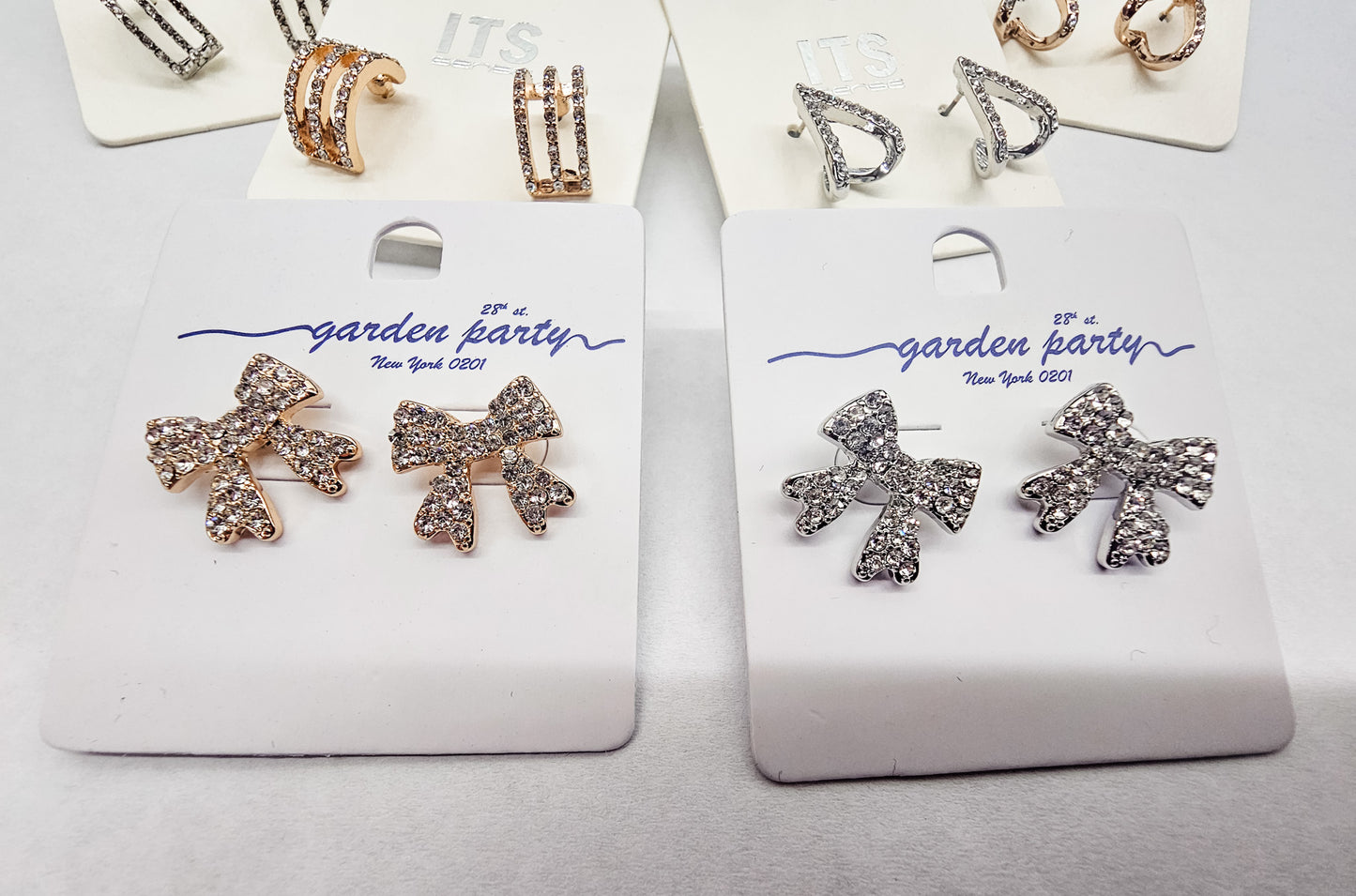 Rhinestone & Gold Studs - Variety