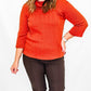 Multiples Cinnamon 3/4 Sleeve Cowl Neck Top