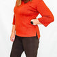 Multiples Cinnamon 3/4 Sleeve Cowl Neck Top