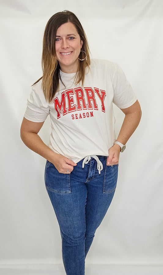 Merry Season Cream Graphic Tee