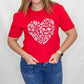 Christmas Heart Cherry Red Graphic Tee