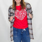 Christmas Heart Cherry Red Graphic Tee