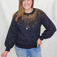 Black Sequined Holiday Sweater