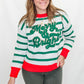 Merry & Bright Ivory & Green Stripe Sweater