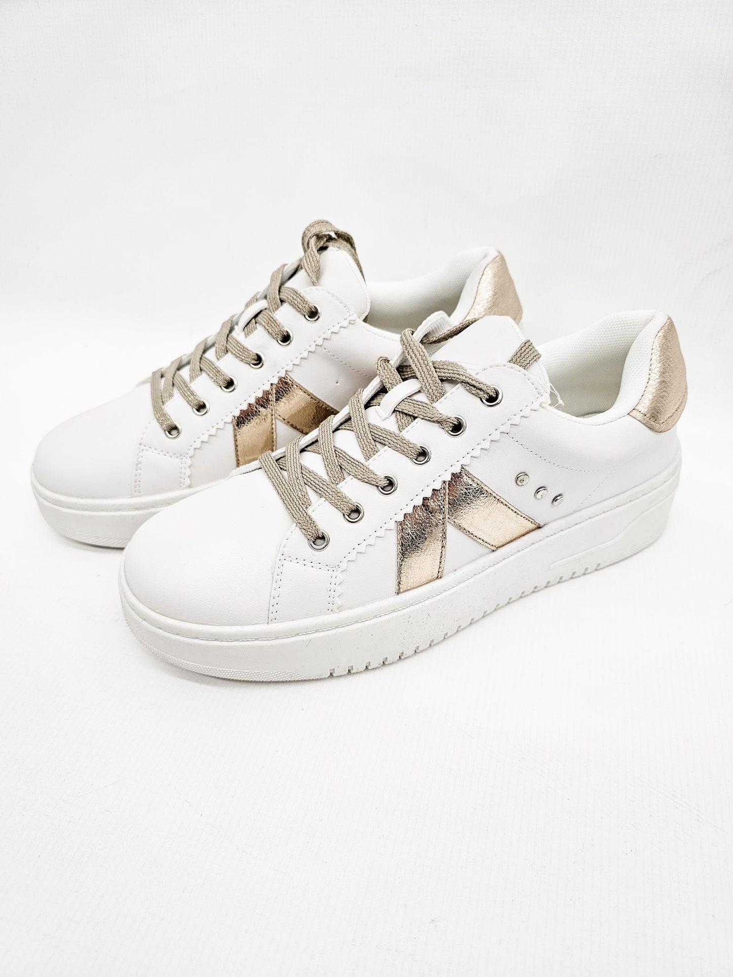 Corkys Gold Crinkle Metallic Tailgate Sneakers